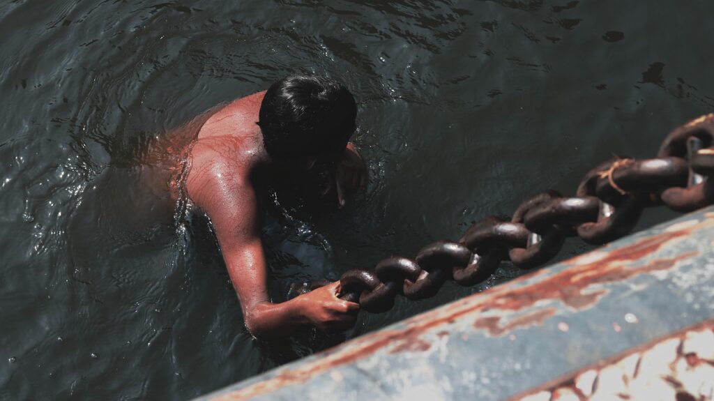 man, chains, ocean, dhaka, bangladesh, nature, river, young, boat, sea, landscape